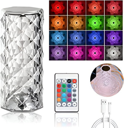 16 Colors Rose LED Crystal Touch Table Lamp