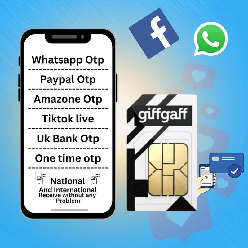 Life Time Uk Original Sim Cards for TikTok live, Amazon and all OTPS !