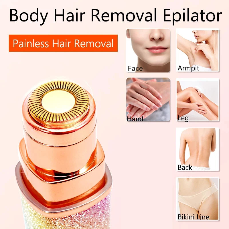 Portable 2 IN 1 Women Epilator Electric Painless Hair Remover